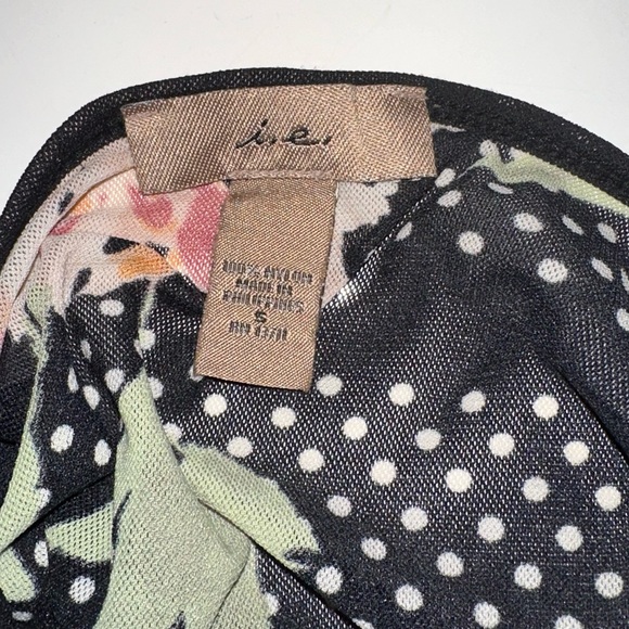 Vintage y2k i.e. floral & polka dot pattern sheer long sleeve top - Picture 3 of 4